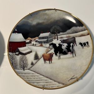 4 American folk art Collection plate With Wall hunger
